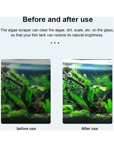 Rascador de Algas para Acuario Vimvins con 10 Cuchillas Reemplazables