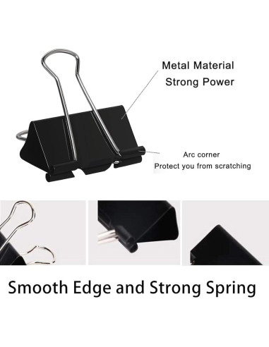 Clips de Encuadernación COLOGO 200 Unidades Variados 6 Tamaños