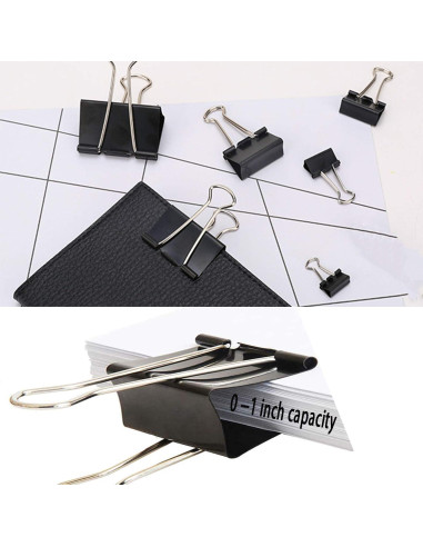 Clips de Encuadernación COLOGO 200 Unidades Variados 6 Tamaños