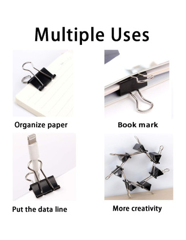 Clips de Encuadernación COLOGO 200 Unidades Variados 6 Tamaños