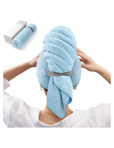 Toalla de Cabello Grande YFONG Microfibra Azul 101.6x66.8cm