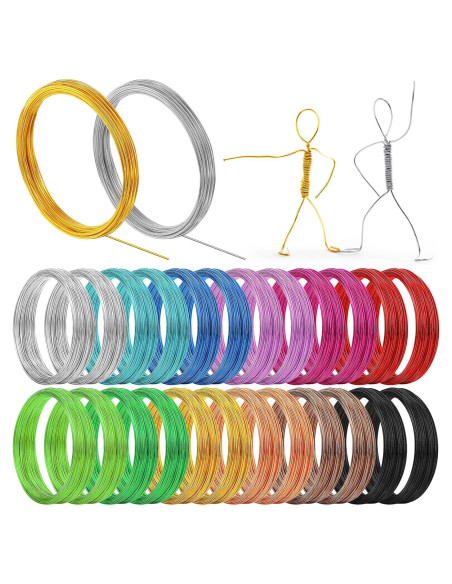 25 Rollos Alambre de Aluminio Multicolor Ferraycle 0.8 mm