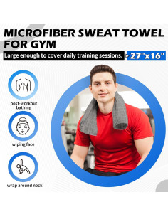 Toallas de Microfibra para Gimnasio HOMERHYME - 3 Unidades 68.6x40.6cm 2