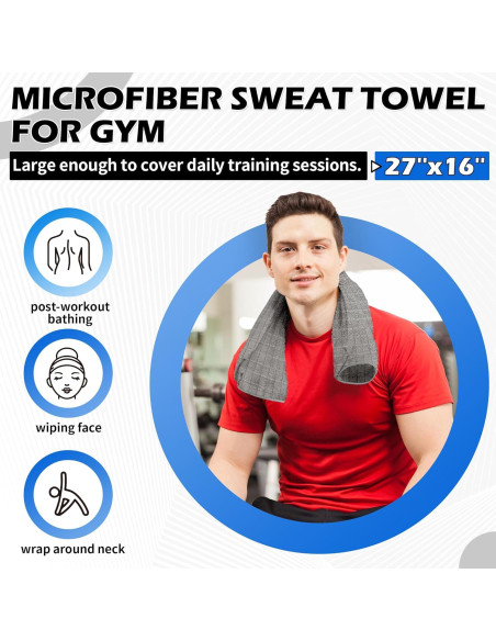 Toallas de Microfibra para Gimnasio HOMERHYME - 3 Unidades 68.6x40.6cm