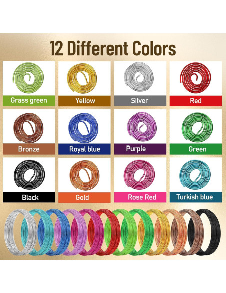 25 Rollos Alambre de Aluminio Multicolor Ferraycle 0.8 mm