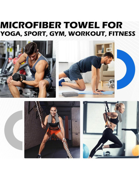 Toallas de Microfibra para Gimnasio HOMERHYME - 3 Unidades 68.6x40.6cm