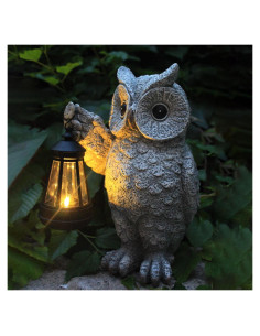 Estatua de Jardín Conejo con Linterna Solar GUANFU 2.54cm