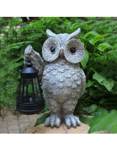 Estatua de Jardín Conejo con Linterna Solar GUANFU 2.54cm 2