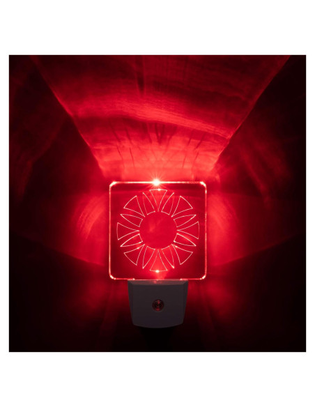 Luz Nocturna LED Roja BioRhythm - Paquete de 2 - Círculo