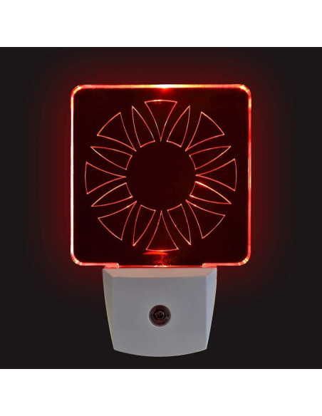 Luz Nocturna LED Roja BioRhythm - Paquete de 2 - Círculo