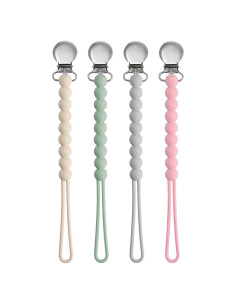Clip de Chupete MORIBOX - Paquete de 4 Silicona Grado Alimenticio