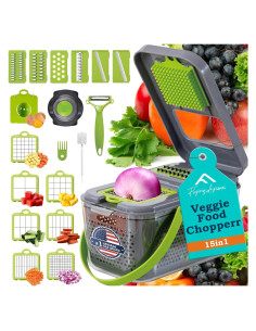 Cortador de Verduras FLYING APSARAS Pro 18 en 1 Verde 1.38kg