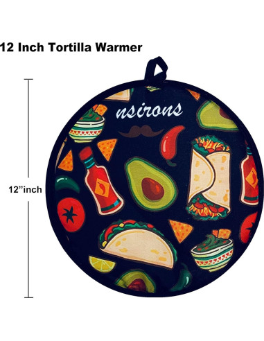 Bolsa Calentadora de Tortillas NSIRONS 30 cm 2 Piezas Negro/Naranja