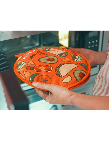 Bolsa Calentadora de Tortillas NSIRONS 30 cm 2 Piezas Negro/Naranja