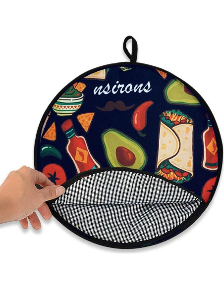 Bolsa Calentadora de Tortillas NSIRONS 30 cm 2 Piezas Negro/Naranja