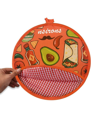 Bolsa Calentadora de Tortillas NSIRONS 30 cm 2 Piezas Negro/Naranja