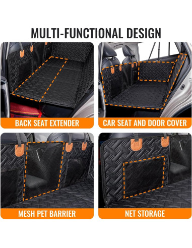 Extensor de Asiento Trasero para Perros MAXFUT 132x63cm Negro