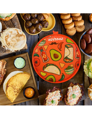 Bolsa Calentadora de Tortillas NSIRONS 30 cm 2 Piezas Negro/Naranja