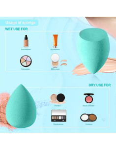 Juego de Esponjas de Maquillaje DUAIU 4 Piezas Aguamarina 2