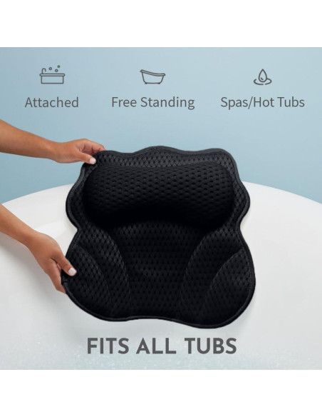 Almohada de Baño Ergonómica WONDERfoam Negra 43.8x41.9 cm Almohada de Baño Ergonómica WONDERfoam Negra 43.8x41.9 cm