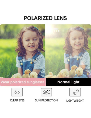 Gafas de sol polarizadas para bebés corazón con correa - UV400