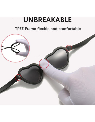 Gafas de sol polarizadas para bebés corazón con correa - UV400