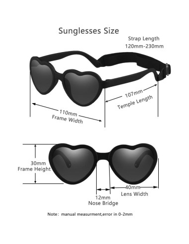 Gafas de sol polarizadas para bebés corazón con correa - UV400