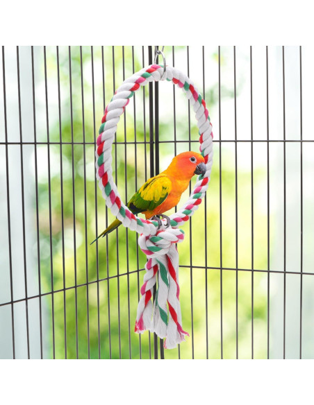 Columpio de Cuerda para Aves Wontee 20.96x39.88cm Redondo Columpio de Cuerda para Aves Wontee 20.96x39.88cm Redondo