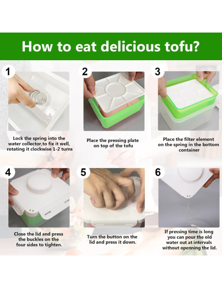 Prensa de Tofu Glowgath Ajustable Libre de BPA 448g