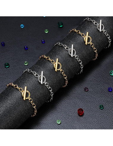 30 Cadenas de Pulsera con Cierre de Palanca Hicarer - Oro y Plata