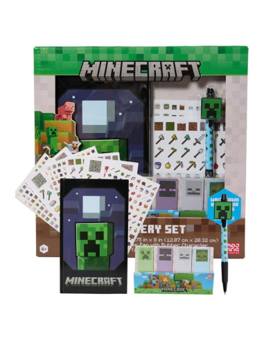 Conjunto de Papelería Minecraft Diseños Innovadores 9 Piezas
