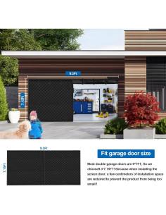 Cortina Térmica Aislante de Puerta de Garaje LIAMST 2.74x2.13m 2