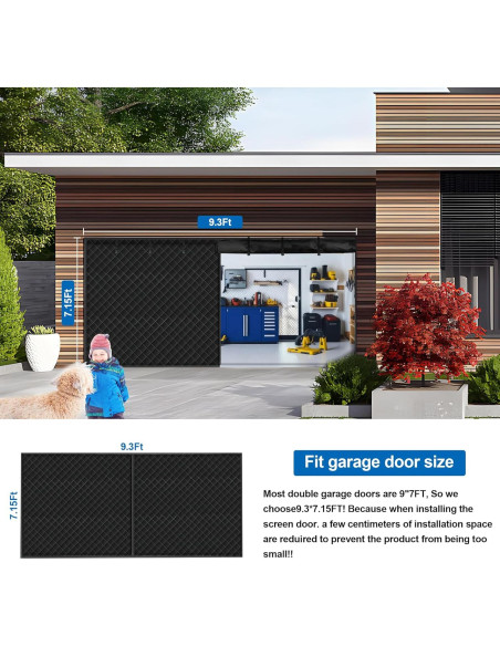 Cortina Térmica Aislante de Puerta de Garaje LIAMST 2.74x2.13m