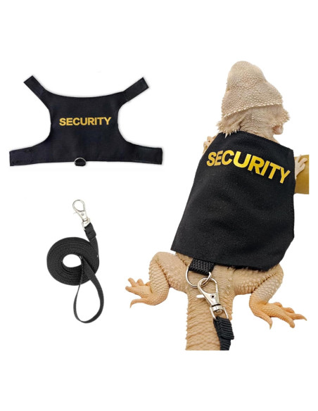 Arnés y Correa Ajustable para Dragón Barbudo SEZDEKI Negro Arnés y Correa Ajustable para Dragón Barbudo SEZDEKI Negro