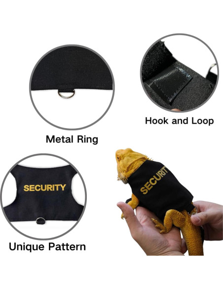 Arnés y Correa Ajustable para Dragón Barbudo SEZDEKI Negro Arnés y Correa Ajustable para Dragón Barbudo SEZDEKI Negro