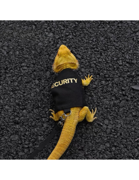 Arnés y Correa Ajustable para Dragón Barbudo SEZDEKI Negro Arnés y Correa Ajustable para Dragón Barbudo SEZDEKI Negro