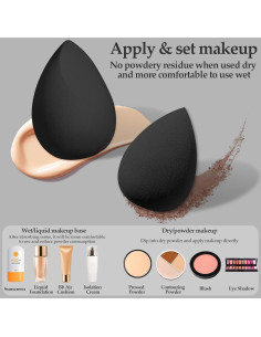 Juego de 14 Esponjas de Maquillaje Auroray - Polvo y Líquido 2