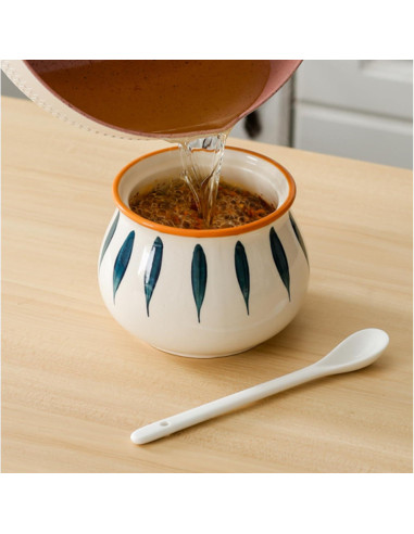 Contenedor de Grasa de Tocino Elyfree 680ml Cerámica Azul