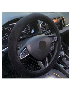 Cubierta de Volante Peluda RANXIZY 15 Pulgadas Negra