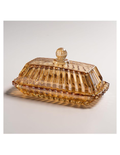 Plato de Mantequilla de Vidrio QIANCHANG con Tapa 17x8.8 cm