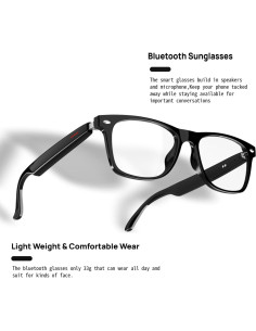 Gafas Bluetooth Meagtlva Unisex con Lentes Claras y Audio HD 2