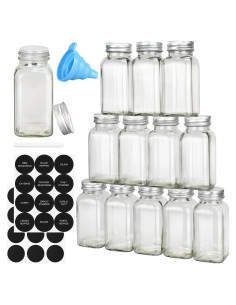 Tarros de Especias de Vidrio DkOvn 12pcs 4oz con Etiquetas y Tapas