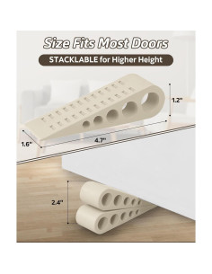 Paquete de 3 Topes de Puerta Optish de Goma Beige 2