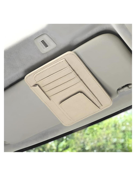 Organizador de Visera de Coche Povtii Beige Multifuncional