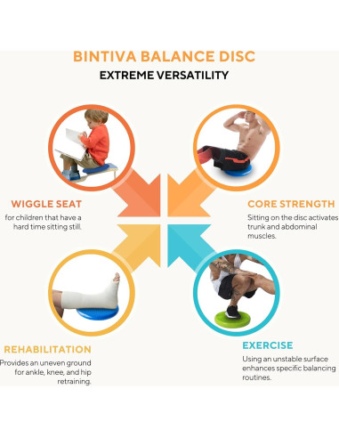 Disco de Equilibrio Bintiva 33 cm - Almohadilla Ergonómica