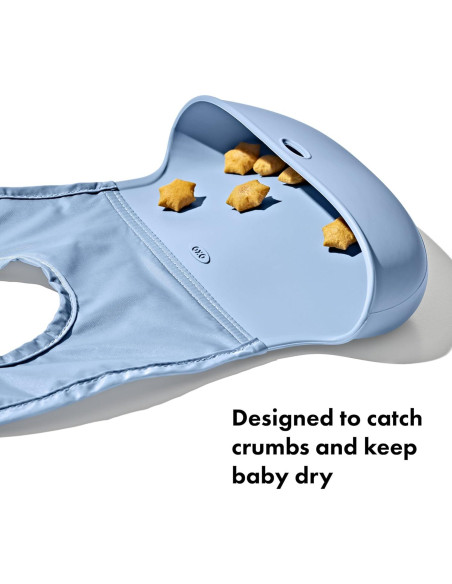 Babero OXO Tot Roll-Up 2 Pack Flor y Crepúsculo - Silicona