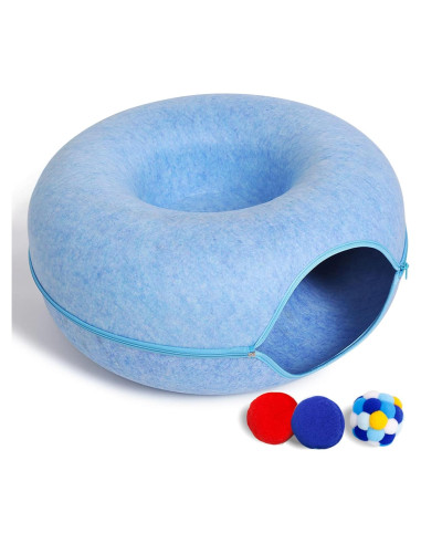 Cama Túnel para Gatos PLIISLUP Grande Azul 61x61x28 cm