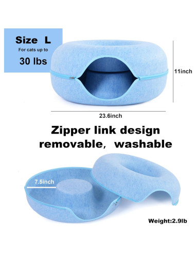 Cama Túnel para Gatos PLIISLUP Grande Azul 61x61x28 cm