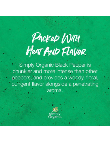 Pimienta Negra Orgánica Simple 65 g Molienda Media