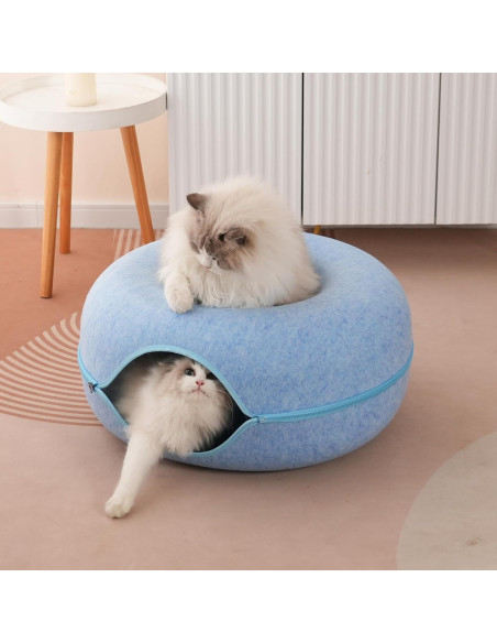 Cama Túnel para Gatos PLIISLUP Grande Azul 61x61x28 cm